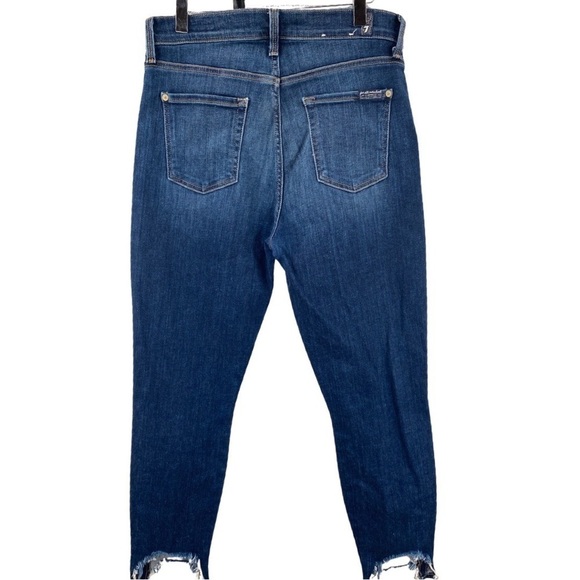 7 for All Mankind High Rise Shark Bite Ankle Jean Size 30 - Picture 7 of 10